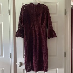 Burgundy lace dress